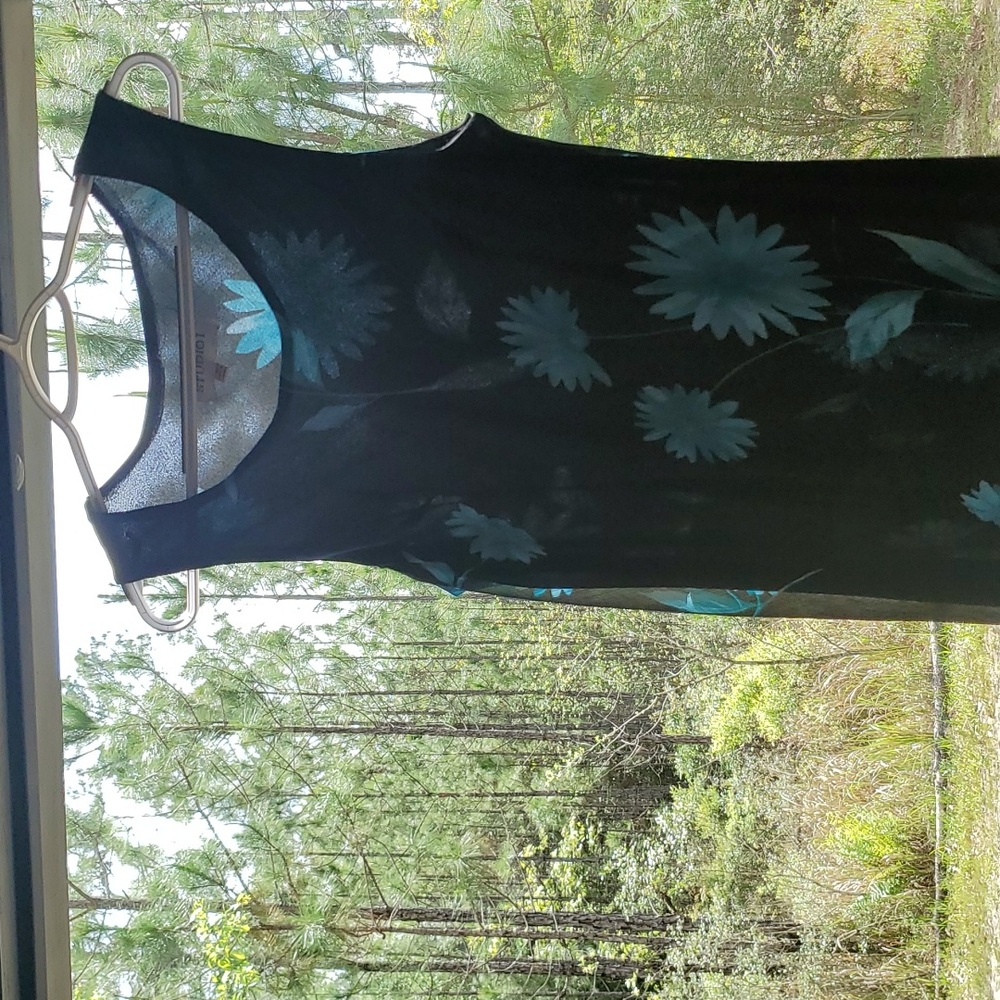Studio I Blue Floral Pullover Lightweight Material Crepe Dress 14 Sheer O… - Picture 16 of 16